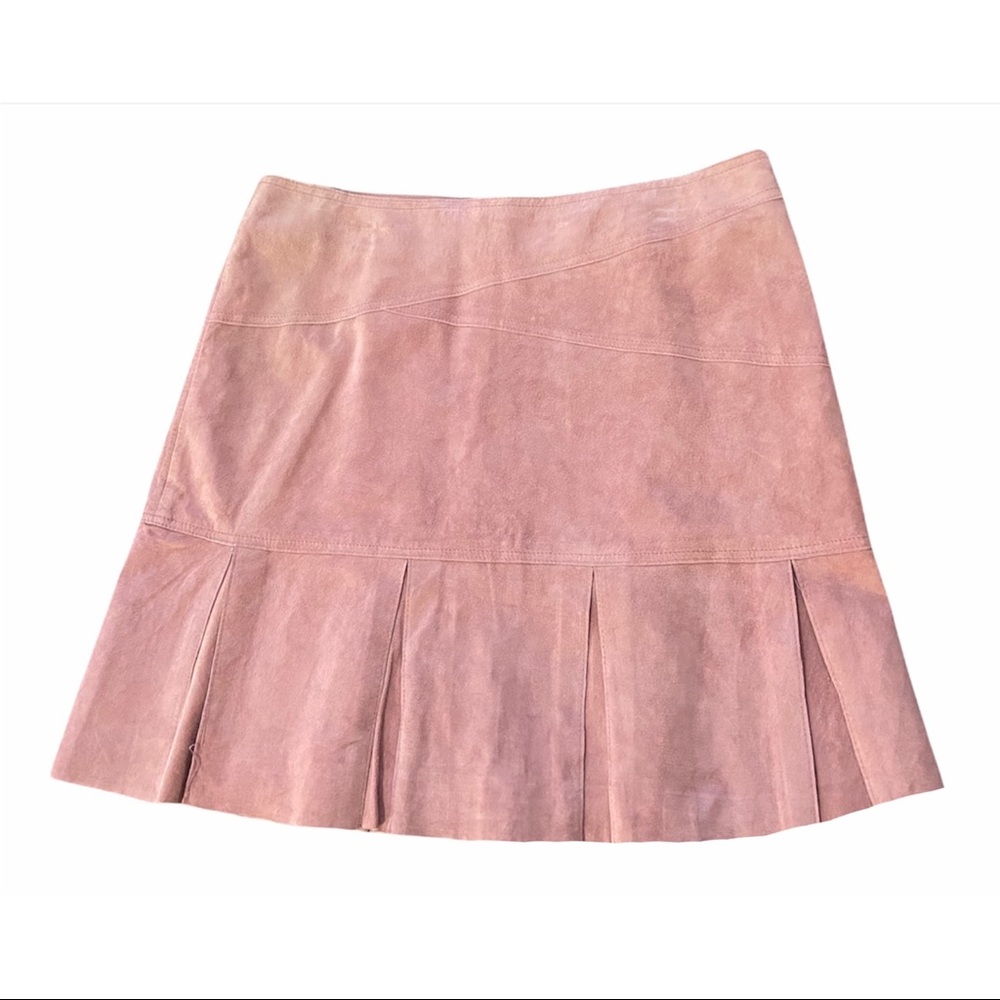 🍧NWT Y2K Baby Pink Suede Pleated Mini Skirt🍧